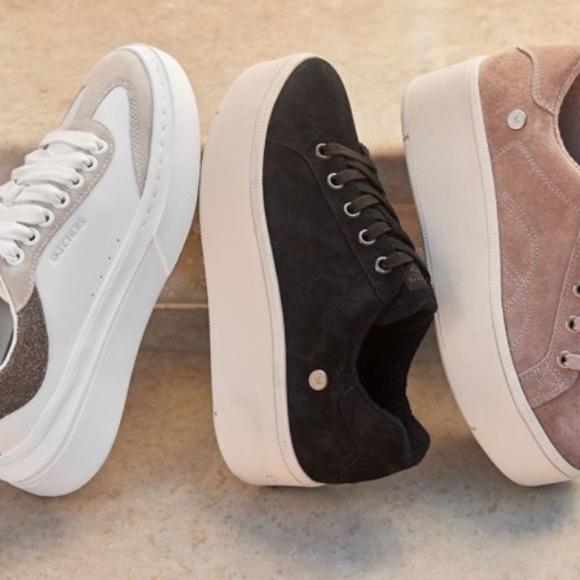 SKECHERS x MARTHA STEWART Black platform sneakers - Picture 1 of 12